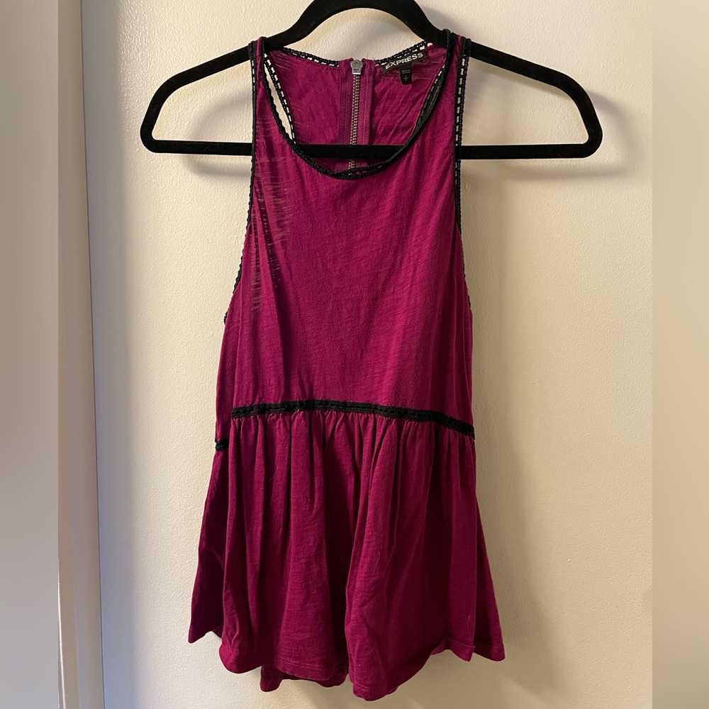 Express Pink Tank with Black Stitching